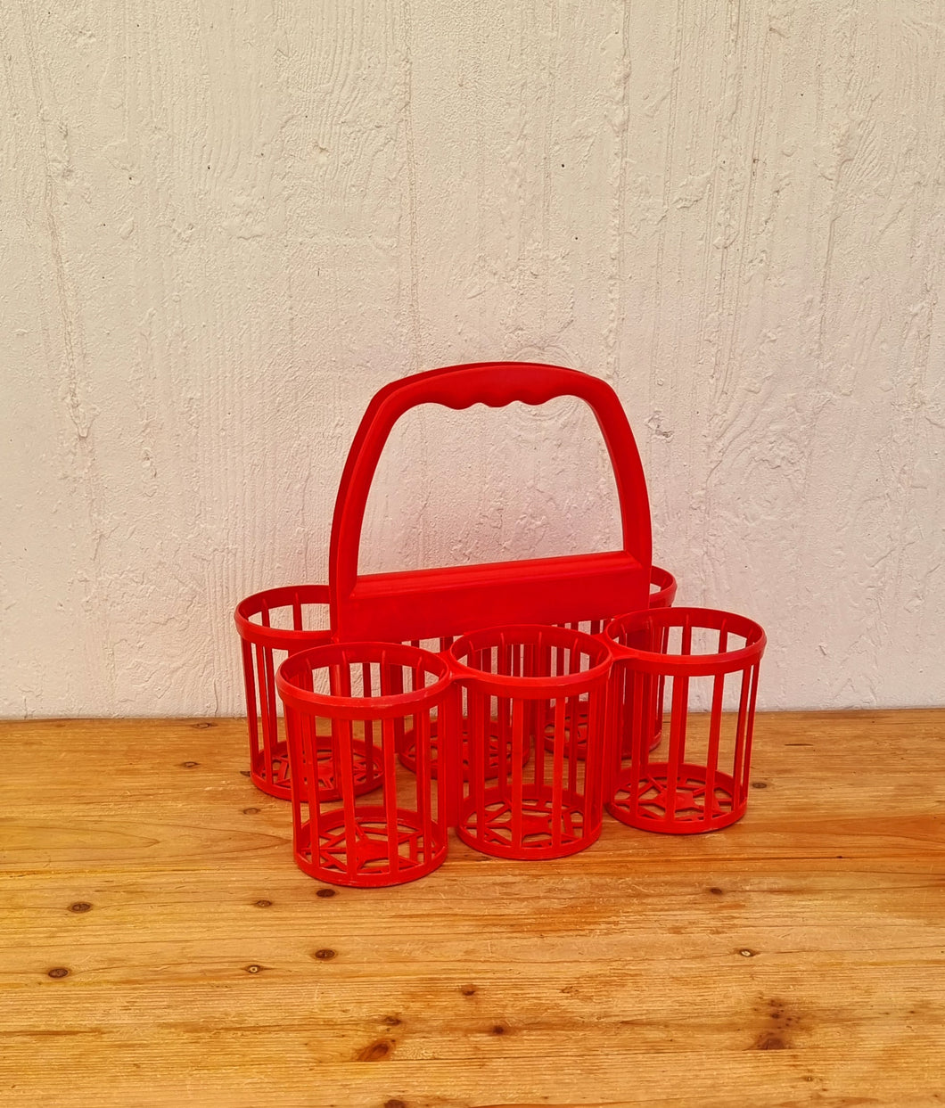 Porte-bouteilles rouge 70's les kitscheries brocante en ligne