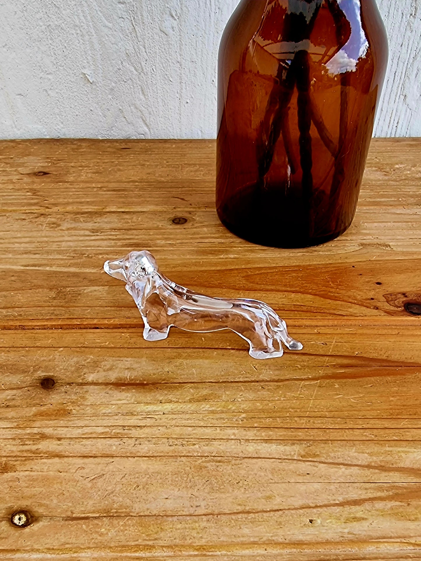 Lot de 6 porte-couteaux teckel vintage plexiglass transparent les kitscheries brocante en ligne
