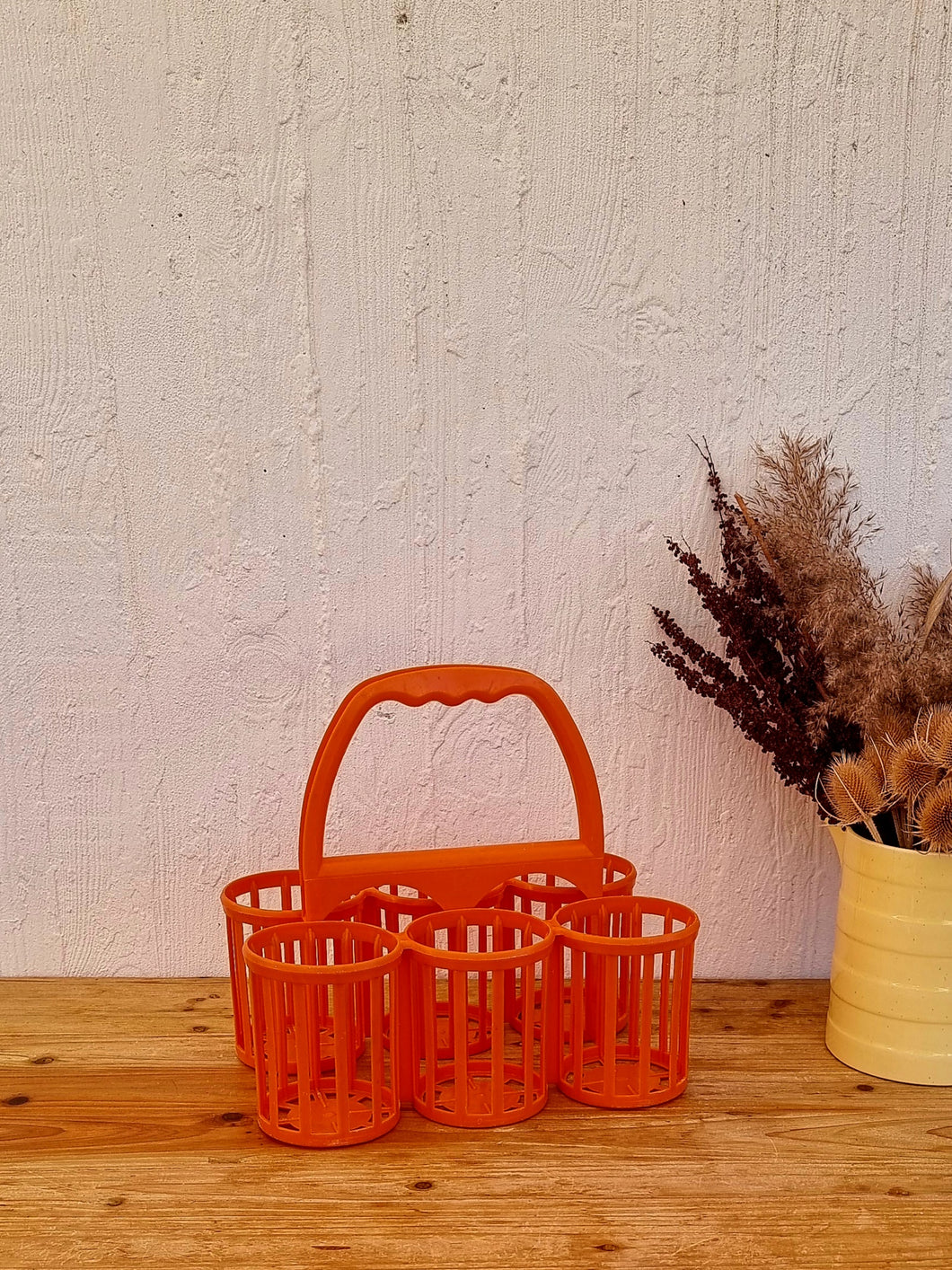 Porte-bouteilles orange 70's hollande les kitscheries brocante en ligne