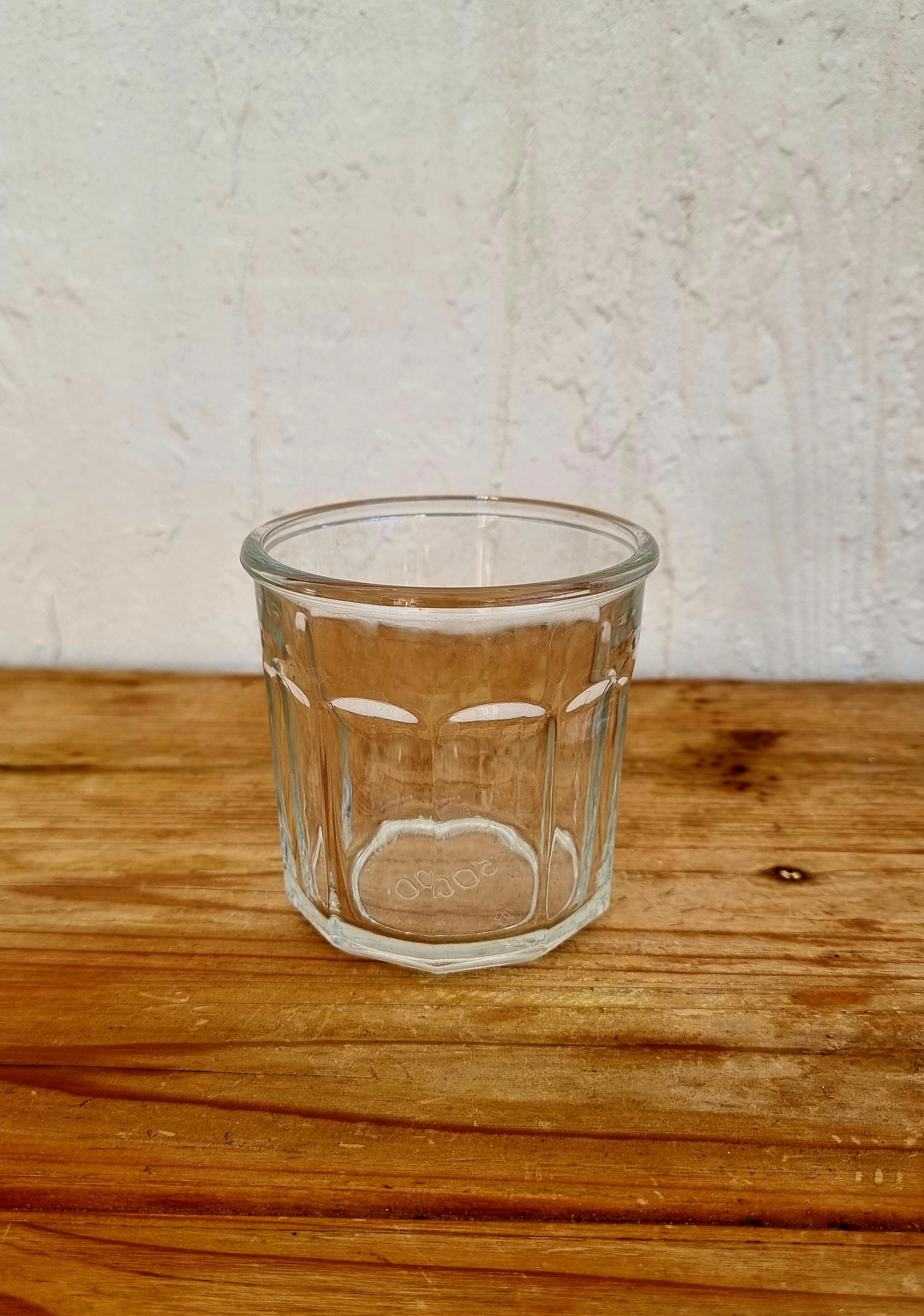 Lot de 3 anciens pots à confiture en verre à facettes 500 ml numérotés Made in France