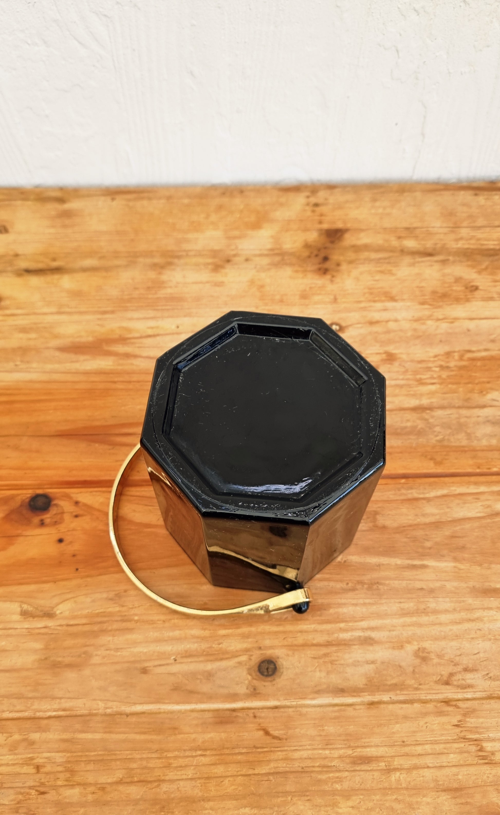 Seau à glaçons vintage Luminarc forme octogonale noir