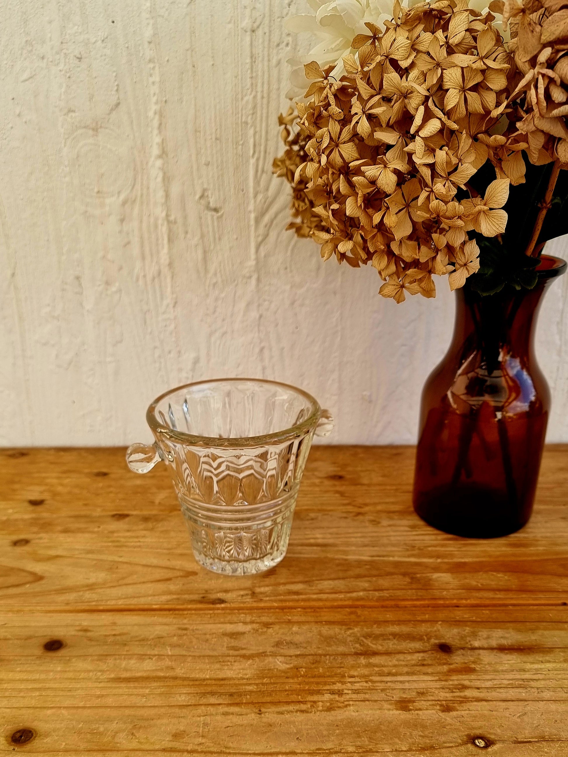 Seau à glaçons en verre vintage les kitscheries brocante en ligne