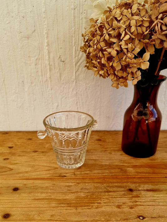 Seau glaçons verre moulé diamètre 12 cm accessoire bar rétro