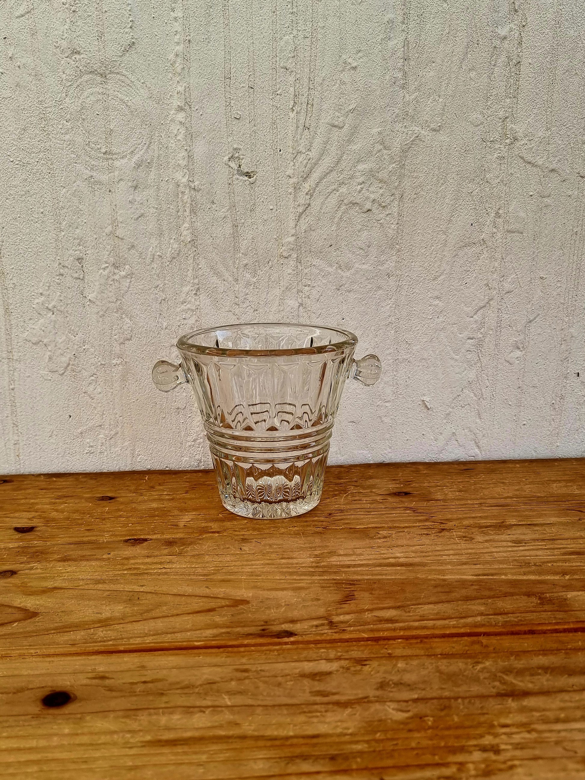 Seau à glaçons en verre vintage les kitscheries brocante en ligne