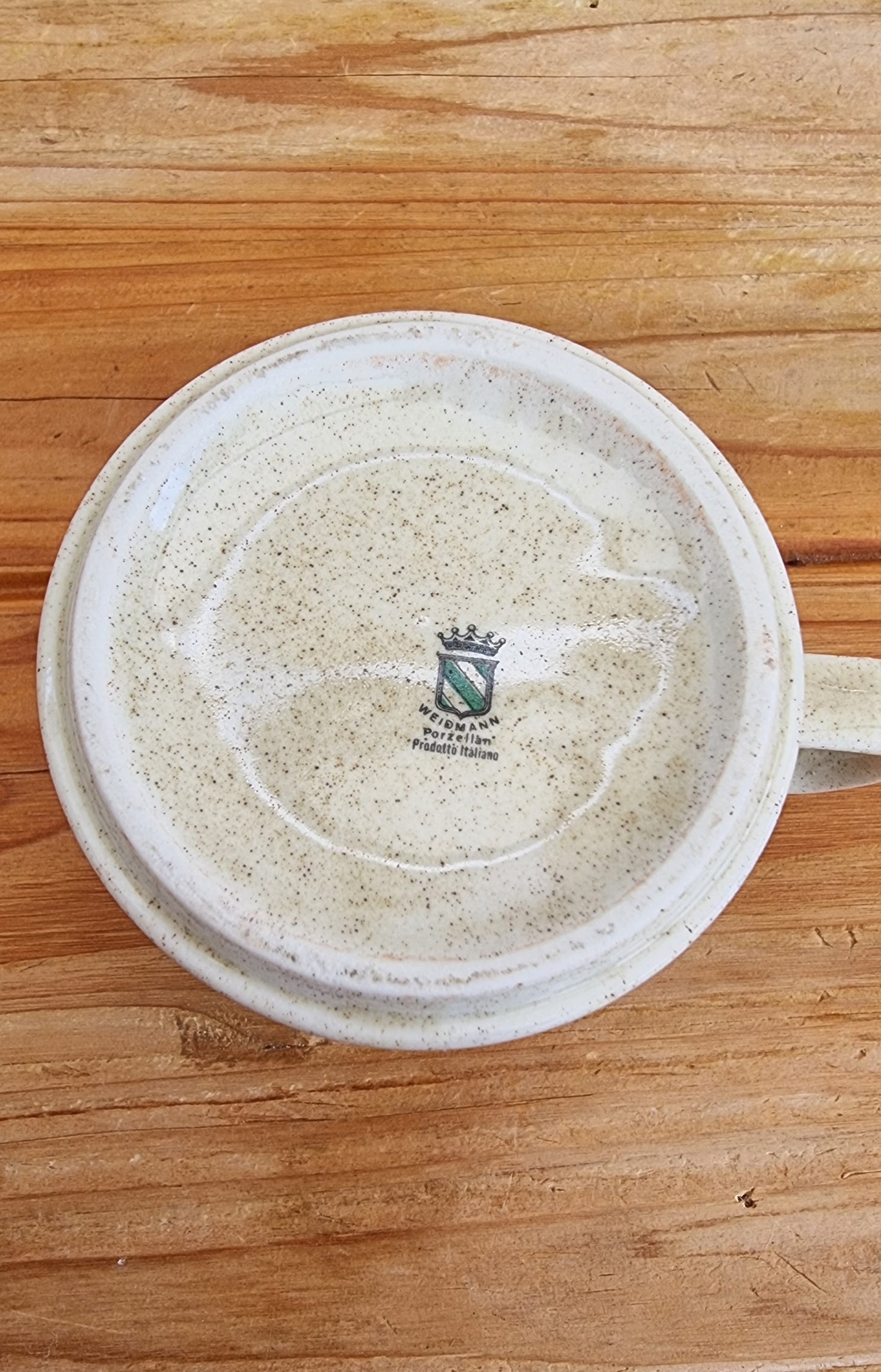 Duo de tasses vintage Weidmann en porcelaine italienne avec motif fleuri orange années 70