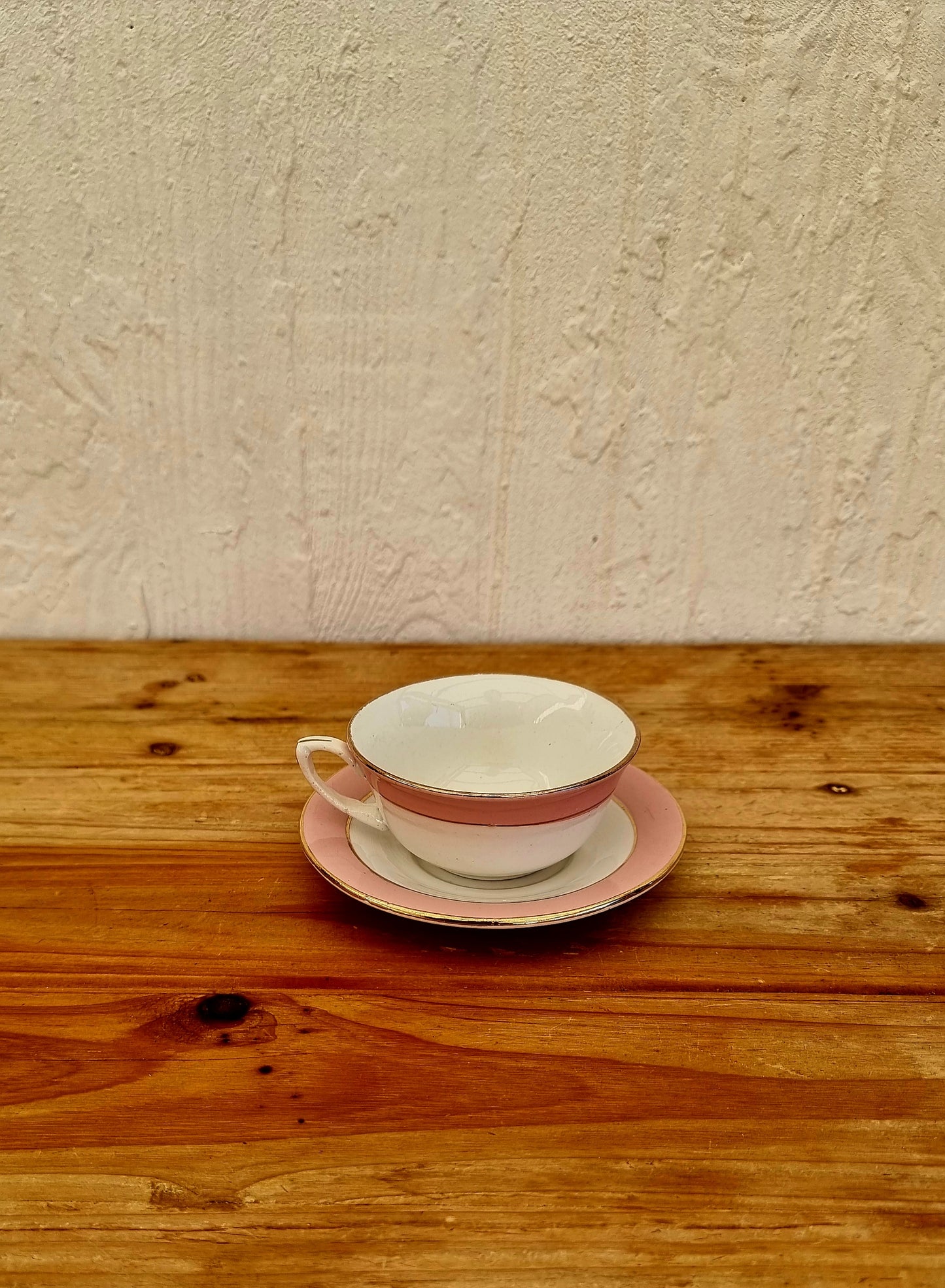 3 tasses pastel 9x5 cm avec coupelle 12,5cm vintage français