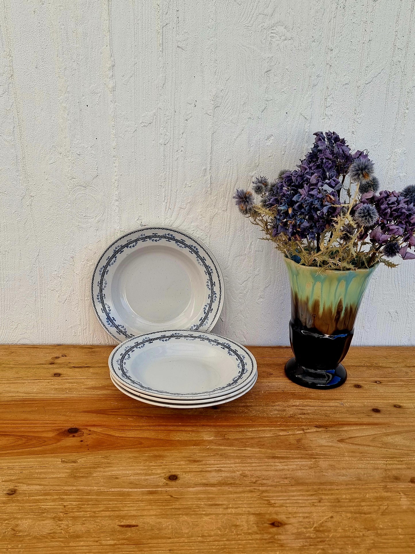 assiettes creuses vintage Terre de Fer Austerlitz brocante