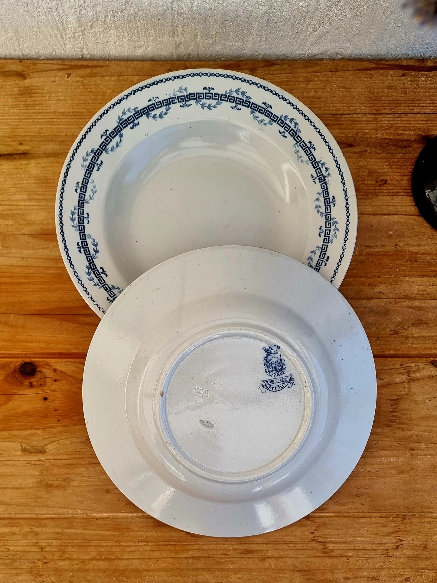assiettes creuses vintage Terre de Fer Austerlitz brocante
