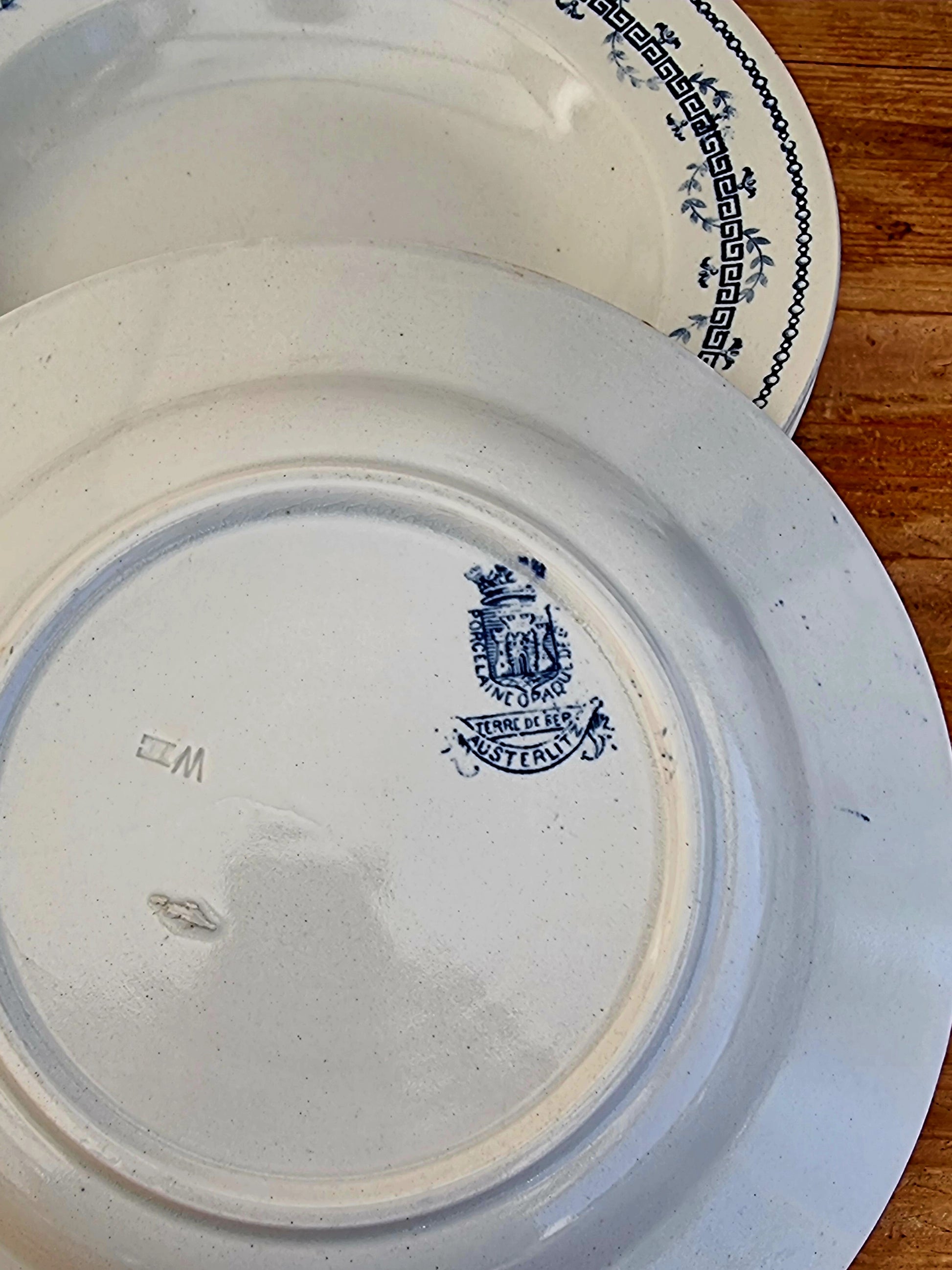 assiettes creuses vintage Terre de Fer Austerlitz brocante