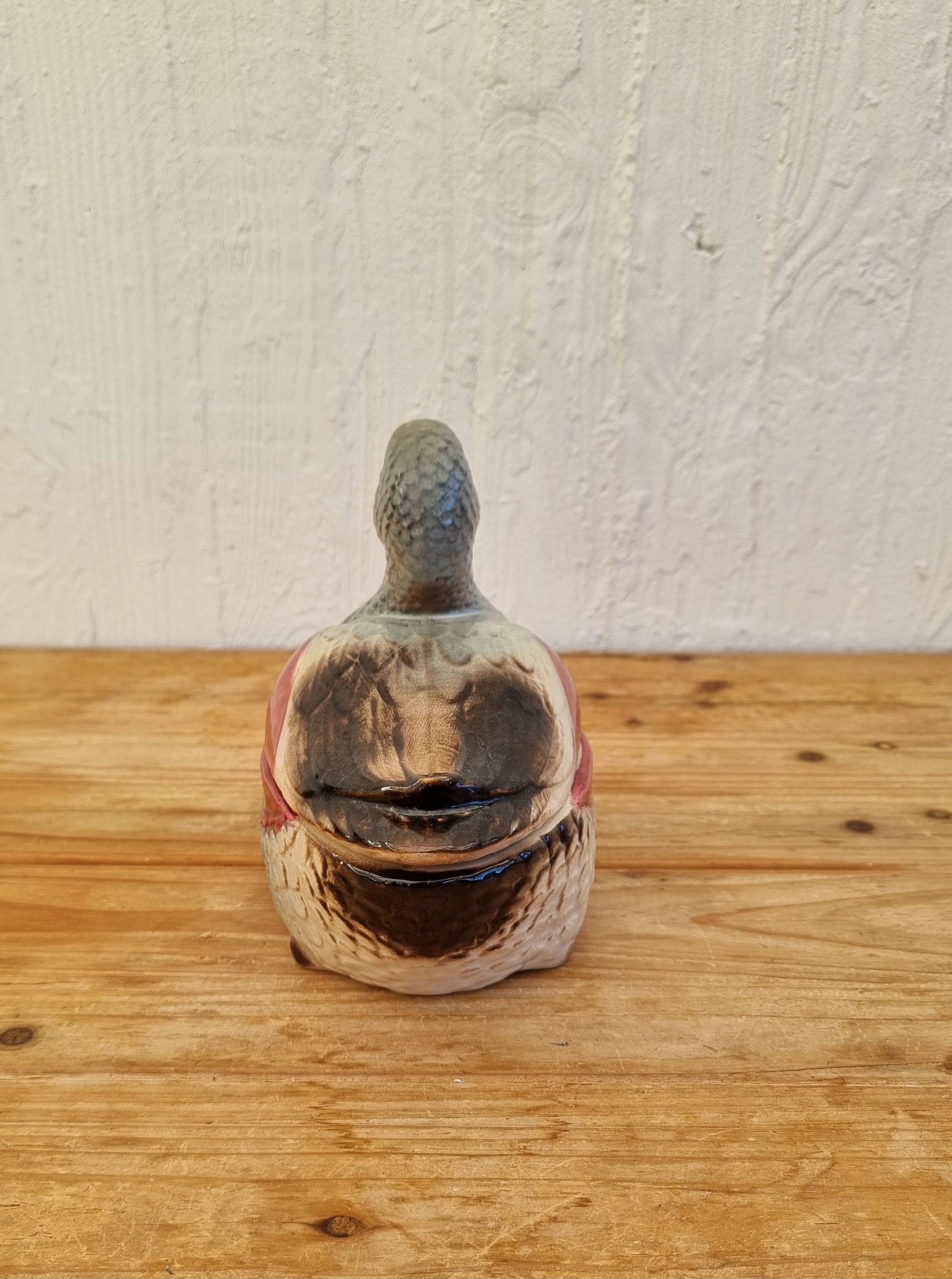 Terrine ancienne en faïence en forme de canard décoration vintage