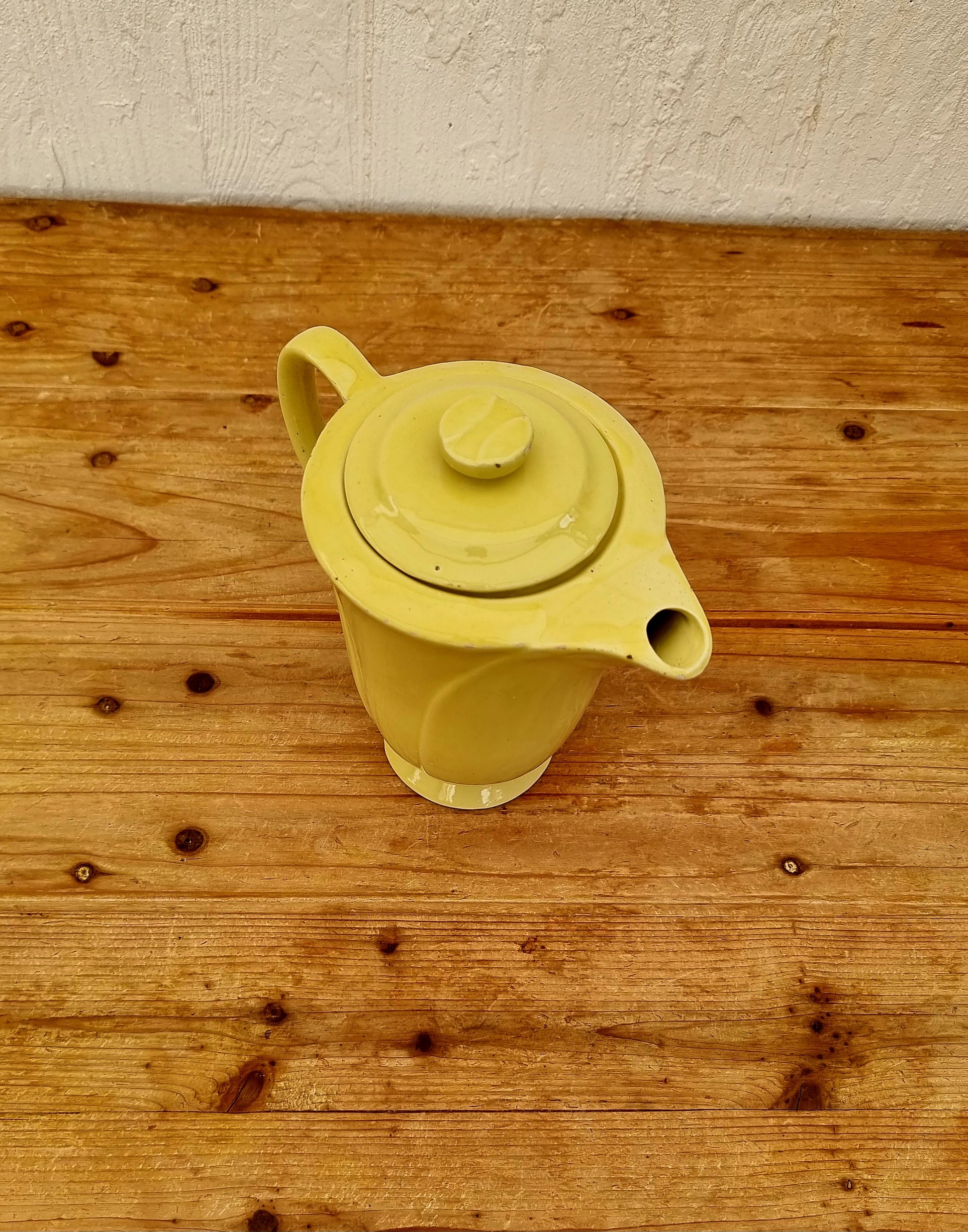 Théière en céramique jaune vintage années 60 contenance 75 cl