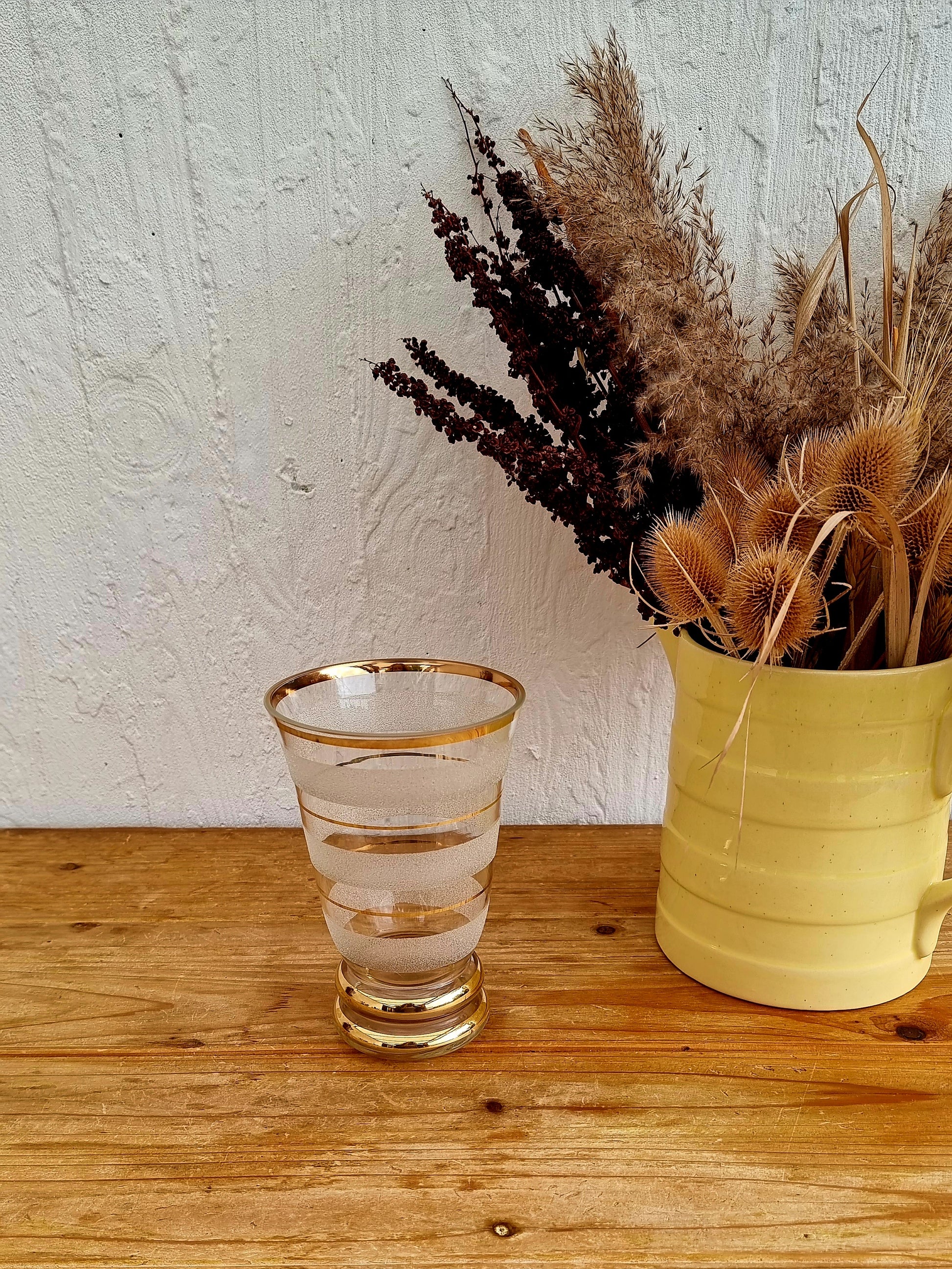 Vase granité blanc et doré vintage les kitscheries brocante en ligne