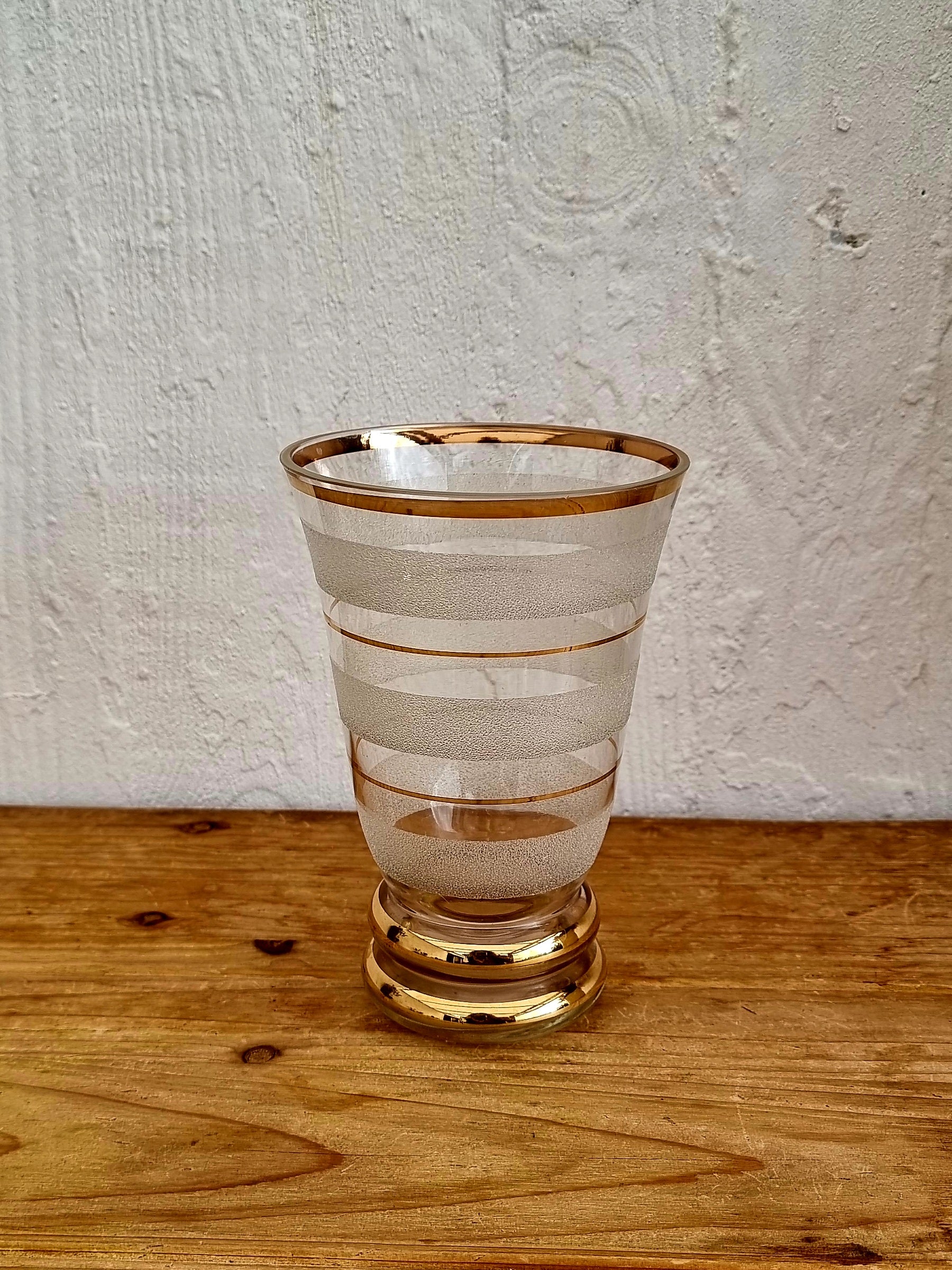 Vase granité blanc et doré vintage les kitscheries brocante en ligne