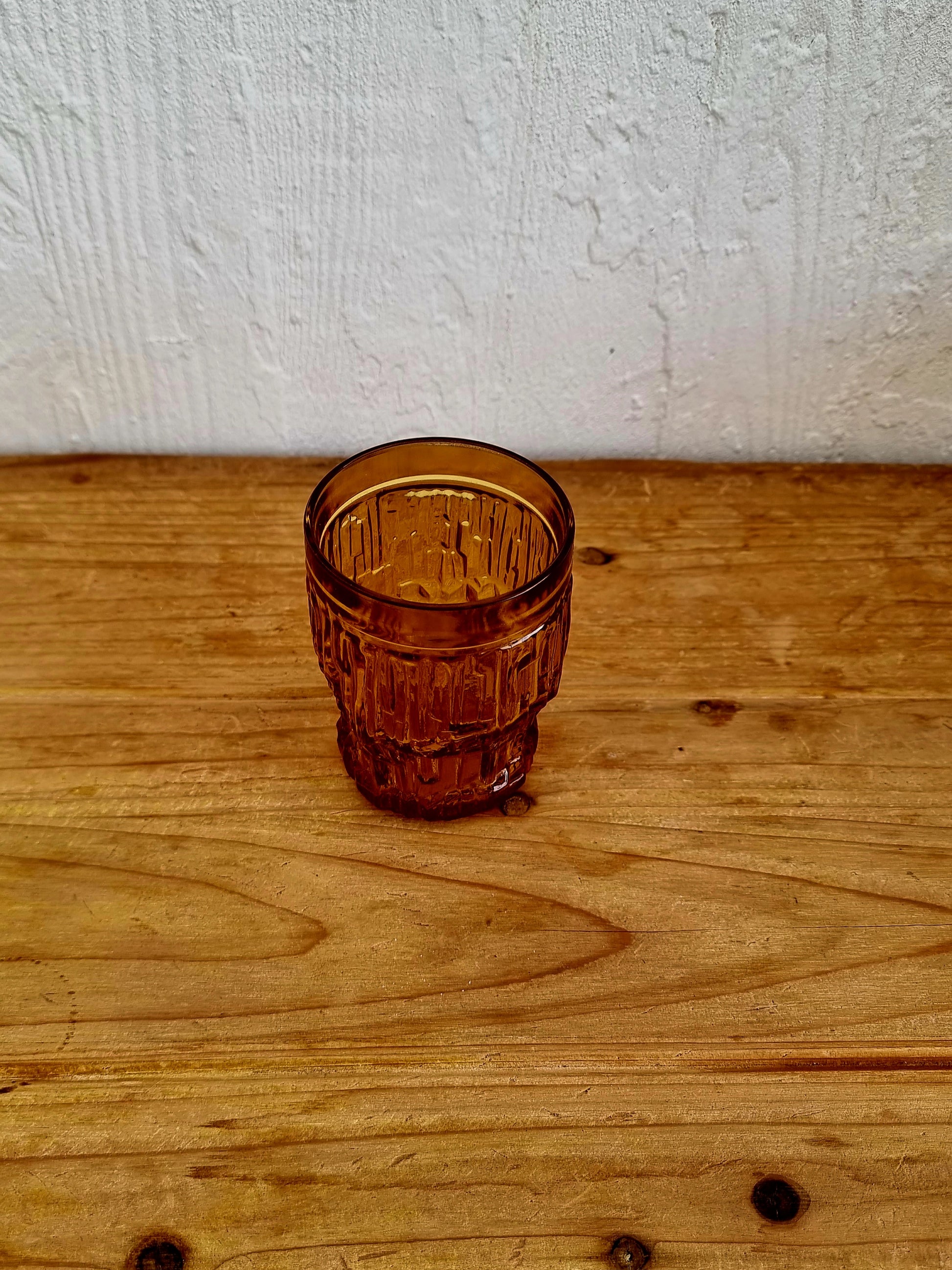 Lot de 4 verres à eau ambré vintage les kitscheries brocante en ligne