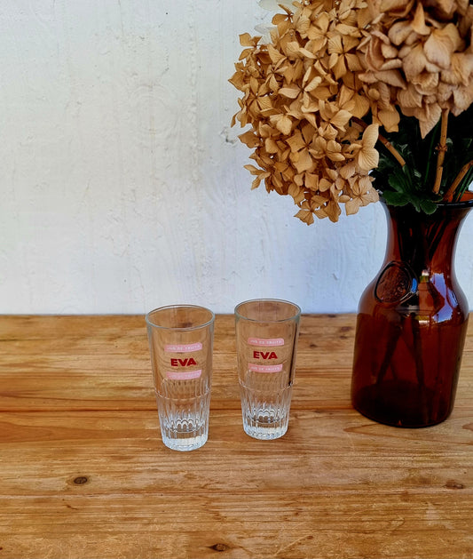 2 verres Eva jus de fruits vintage les kitscheries brocante en ligne