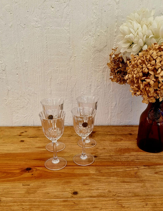 Lot de 4 verres à pied Capri crystal modèle Concerto les kitscheries brocante en ligne