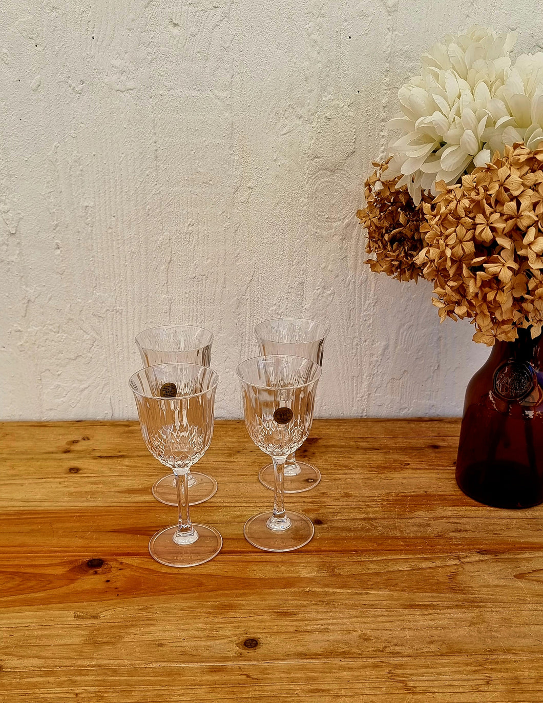 Lot de 4 verres à pied Capri crystal modèle Concerto les kitscheries brocante en ligne