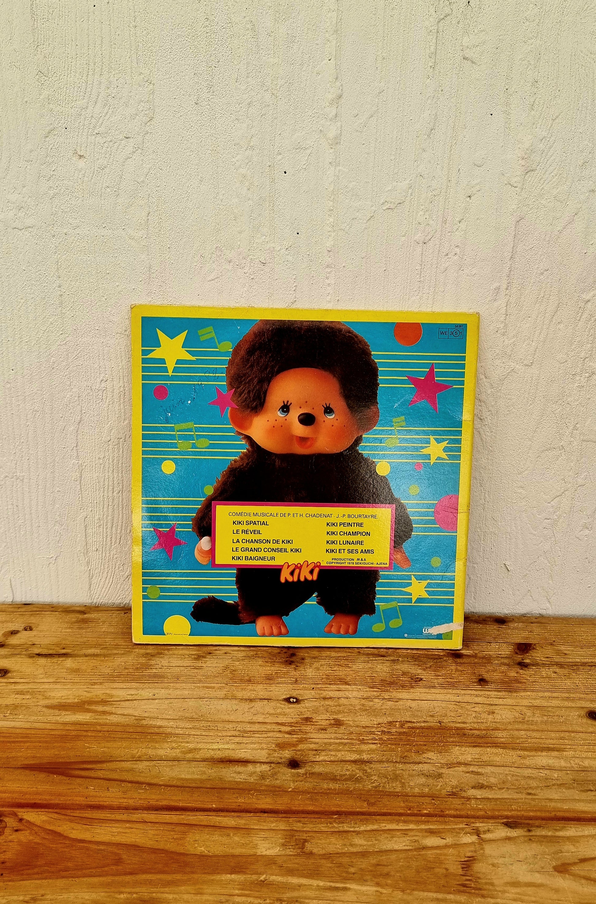 Vinyle vintage Kiki 33 tours Les Aventures au Pays des Kiki avec livret pop-up WEA