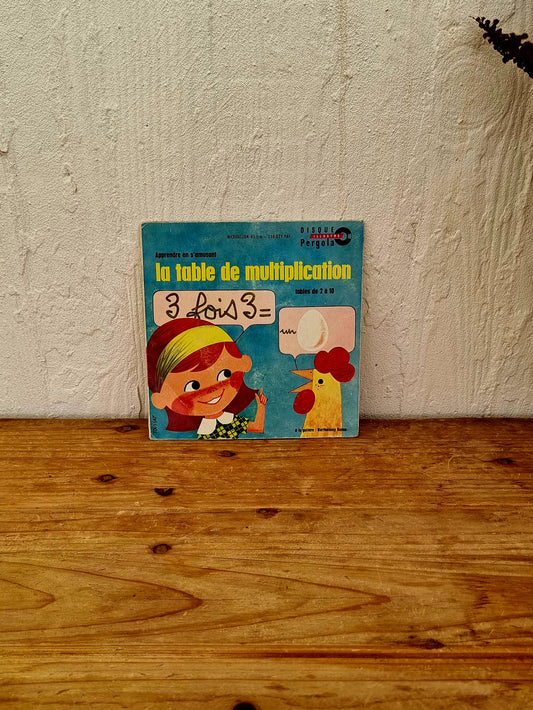 Vinyle "Apprendre en s'amusant la table de multiplication" les kitscheries brocante en ligne