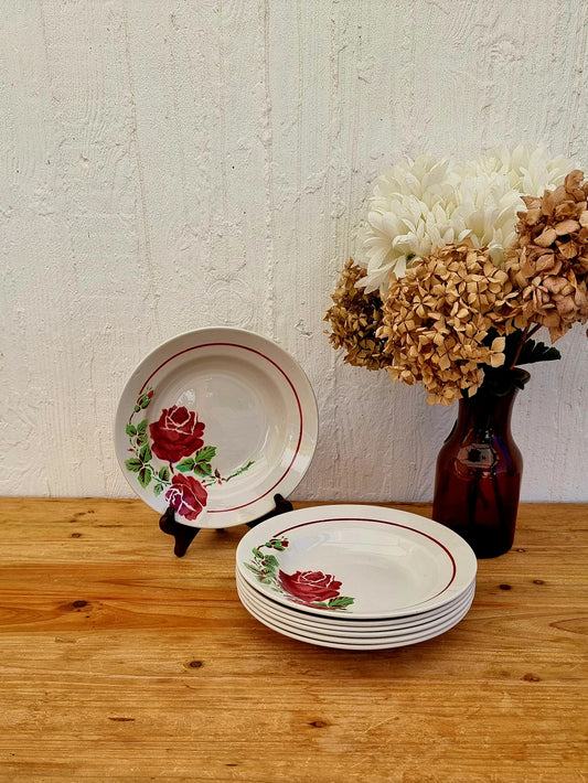 assiettes creuses K&G Lunéville Yvonne brocante vaisselle ancienne